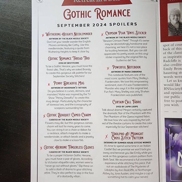 BNS Cross Stitch Sub Box Gothic Romance/Nature Elements Pattern Needle Minder - Picture 8 of 9